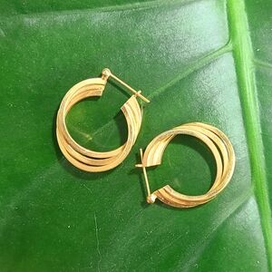 Gold Triple Hoop Earrings